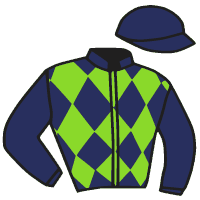 casaque portée par Charron J. jockey du cheval de course LOSANGE BLEU, information pmu ZETURF