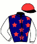 casaque portée par Seguy V. jockey du cheval de course WASACHOP, information pmu ZETURF