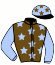 casaque portée par Vallette Mlle A. S. jockey du cheval de course INDIGO QUICK, information pmu ZETURF