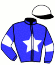casaque portée par Hubin Mlle C. jockey du cheval de course IRIS DU LIVIER, information pmu ZETURF