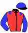 casaque portée par Godey Mme Hél. jockey du cheval de course KORLEON, information pmu ZETURF