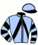 casaque portée par Delaroche D. jockey du cheval de course KEEP TONIC, information pmu ZETURF