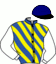 casaque portée par Ricart J. Y. jockey du cheval de course KING DE FOUQUE, information pmu ZETURF