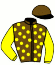 casaque portée par Roussel And. jockey du cheval de course LAURETTA, information pmu ZETURF