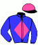 casaque portée par Pouchin A. jockey du cheval de course LERFAL, information pmu ZETURF