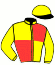 casaque portée par Armellini D. jockey du cheval de course LOUVE DE BAIS, information pmu ZETURF