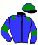 casaque portée par Darlay Mlle L. jockey du cheval de course KISS ME JIVE, information pmu ZETURF
