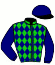 casaque portée par Masure G. jockey du cheval de course CADET VERT, information pmu ZETURF
