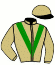 casaque portée par Herve Mme Mae. jockey du cheval de course JURY BLEU, information pmu ZETURF