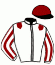 casaque portée par Chesneau A. jockey du cheval de course FOUDRE DELTA, information pmu ZETURF