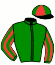 casaque portée par Dupuis Mlle A. jockey du cheval de course JOYEUSE D'ATOUT, information pmu ZETURF