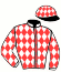 casaque portée par Lorent L. jockey du cheval de course HANA D'OCCAGNES, information pmu ZETURF