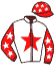 casaque portée par Tijou M. jockey du cheval de course GENLOU BLOND, information pmu ZETURF