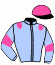 casaque portée par Clozier F. jockey du cheval de course LYS D'ALBRET, information pmu ZETURF