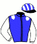 casaque portée par Le Creps R. jockey du cheval de course KALINE DE VARVILLE, information pmu ZETURF