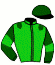 casaque portée par Rodriguez Nunez H. jockey du cheval de course CADET VERT, information pmu ZETURF