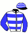 casaque portée par Calo T. jockey du cheval de course KIKAR DE BEYLEV, information pmu ZETURF