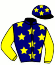 casaque portée par Lagadeuc F. jockey du cheval de course ILLUMINATOR, information pmu ZETURF