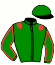 casaque portée par Hallais-dersoir Mme C. jockey du cheval de course FAR WEST DU RIB, information pmu ZETURF