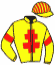 casaque portée par Raffin E. jockey du cheval de course HARMONIE DE BREVOL, information pmu ZETURF