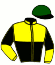 casaque portée par Abrivard P. jockey du cheval de course JAZZY ABSOLUTE, information pmu ZETURF