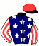 casaque portée par Robin F. jockey du cheval de course GAMBIT GIBUS, information pmu ZETURF