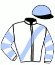 casaque portée par Fleury Q. jockey du cheval de course DIQUEM, information pmu ZETURF