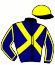 casaque portée par Triomphe S. jockey du cheval de course FITZROY, information pmu ZETURF