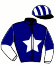 casaque portée par Rozzoni A. jockey du cheval de course IRONIE DU LOISIR, information pmu ZETURF