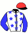 casaque portée par Lecoeuvre C. jockey du cheval de course LA JAVANAISE, information pmu ZETURF