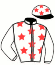 casaque portée par Madamet A. jockey du cheval de course FORBIDDEN SECRET, information pmu ZETURF