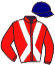 casaque portée par Madamet A. jockey du cheval de course LIGHTNING BOLT, information pmu ZETURF