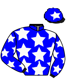 casaque portée par Barzalona M. jockey du cheval de course ANDROMEDE, information pmu ZETURF