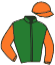 casaque portée par Braye K. jockey du cheval de course ALPAGE, information pmu ZETURF