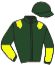 casaque portée par Pouchin A. jockey du cheval de course MON SCHATZI, information pmu ZETURF