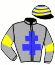 casaque portée par Raffegeau J. Ph. jockey du cheval de course IMPRESSION HAUFOR, information pmu ZETURF