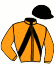 casaque portée par Marty R. jockey du cheval de course FALMACO DES ANGLES, information pmu ZETURF