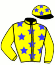 casaque portée par Rousseau L. jockey du cheval de course SAMOA, information pmu ZETURF