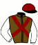 casaque portée par Veron F. jockey du cheval de course TOSCANE TEMPLE, information pmu ZETURF