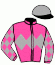 casaque portée par Rousseau L. jockey du cheval de course PALMEIRA EMERY, information pmu ZETURF