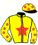 casaque portée par Rousselle S. jockey du cheval de course JERICHO VEDAQUAIS, information pmu ZETURF