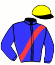 casaque portée par Raffin O. jockey du cheval de course KONFIDENCE, information pmu ZETURF