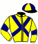 casaque portée par Lefaucheux D. jockey du cheval de course JAMES DE LA VALLEE, information pmu ZETURF
