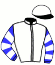 casaque portée par Mottier M. jockey du cheval de course GAZON DEVOL, information pmu ZETURF