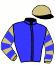 casaque portée par Gence F. jockey du cheval de course KLEONTE, information pmu ZETURF