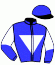 casaque portée par Bachelot T. jockey du cheval de course AMOUAGE, information pmu ZETURF