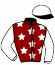 casaque portée par Nicoleau J. jockey du cheval de course BARRAMEDA, information pmu ZETURF