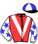 casaque portée par Berge C. jockey du cheval de course WALENCIA, information pmu ZETURF