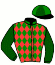 casaque portée par Desoutter Mlle N. jockey du cheval de course FUJIMOTO FLYER, information pmu ZETURF