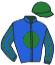 casaque portée par Trullier T. jockey du cheval de course CATY FISH, information pmu ZETURF